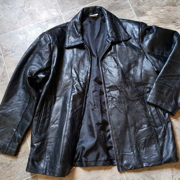Leather Patchwork Coat - Picture 3 of 8
